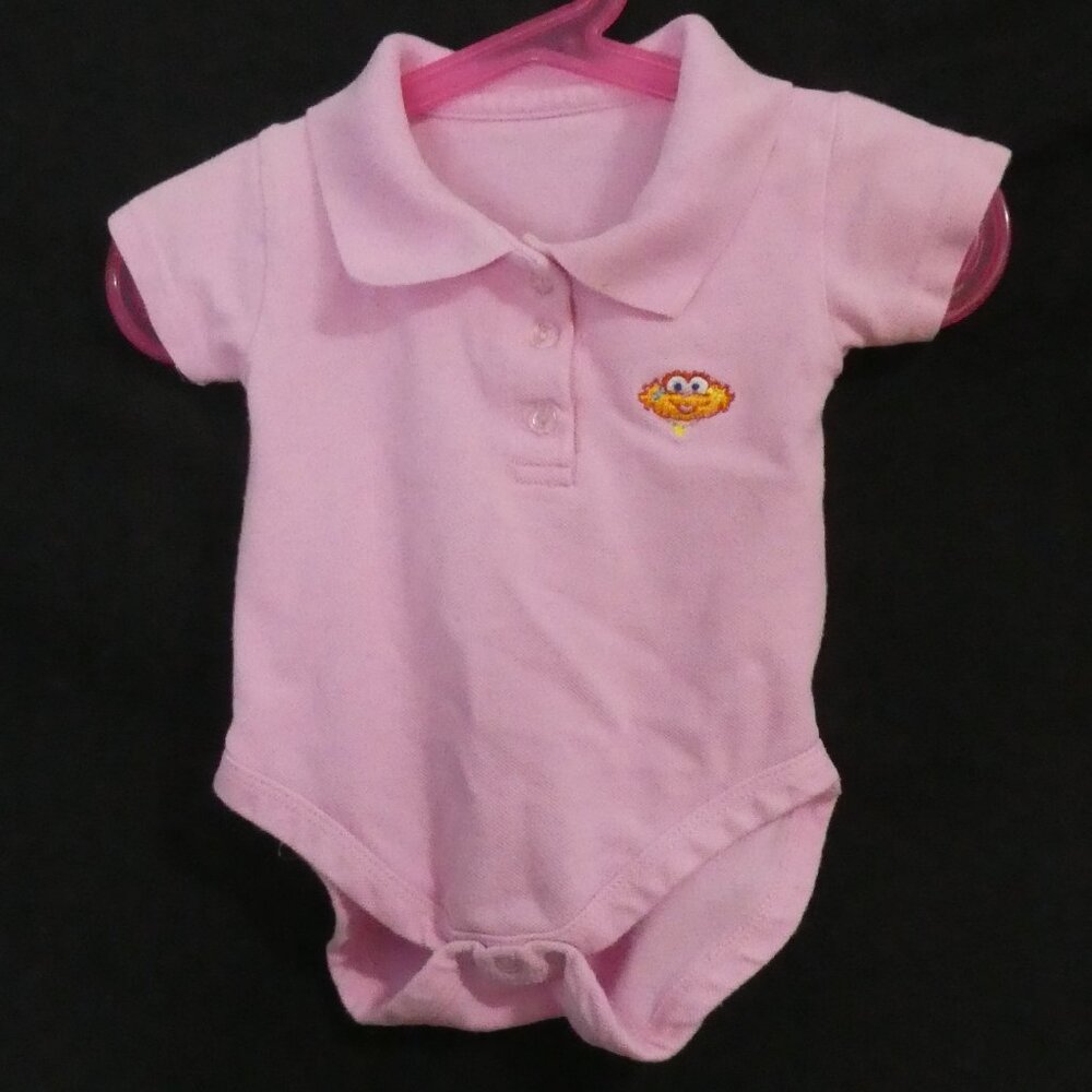 Unbranded | 12 months | Pink Baby Cotton Polo Bodysuit With Embroidery